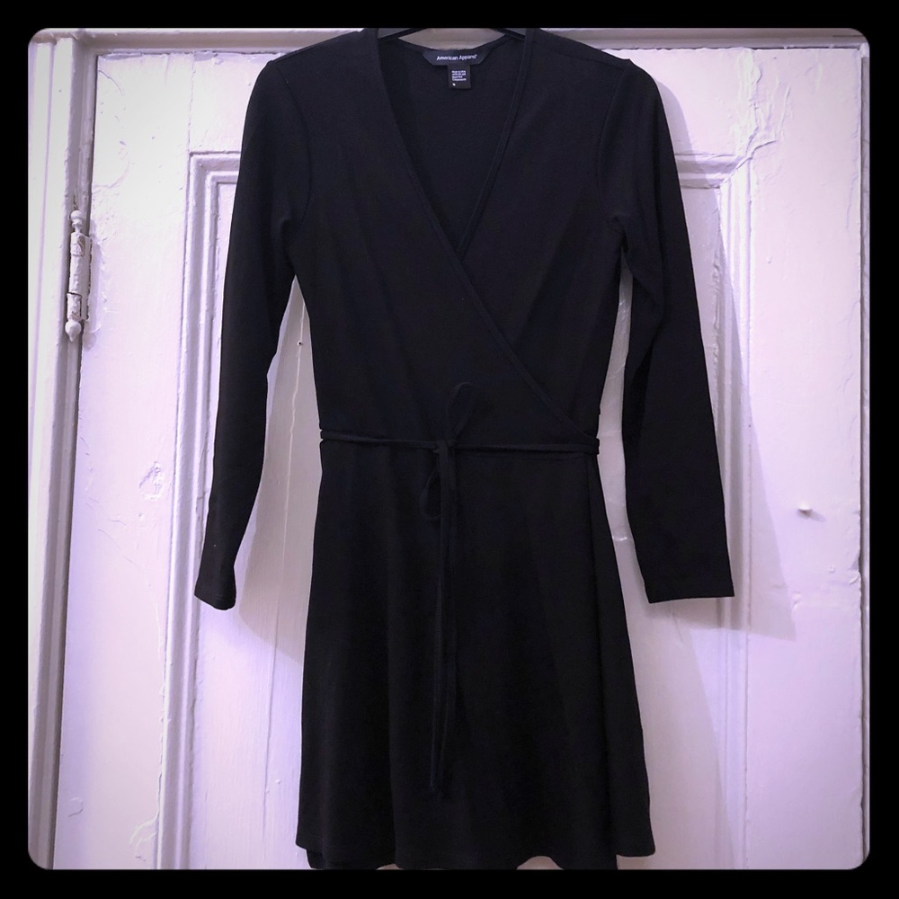 American Apparel Black Wrap Dress